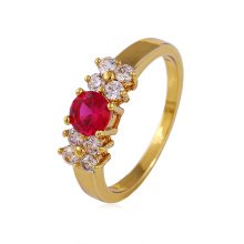 Joyería de moda de las mujeres CZ Zircon anillo con 14k oro chapado